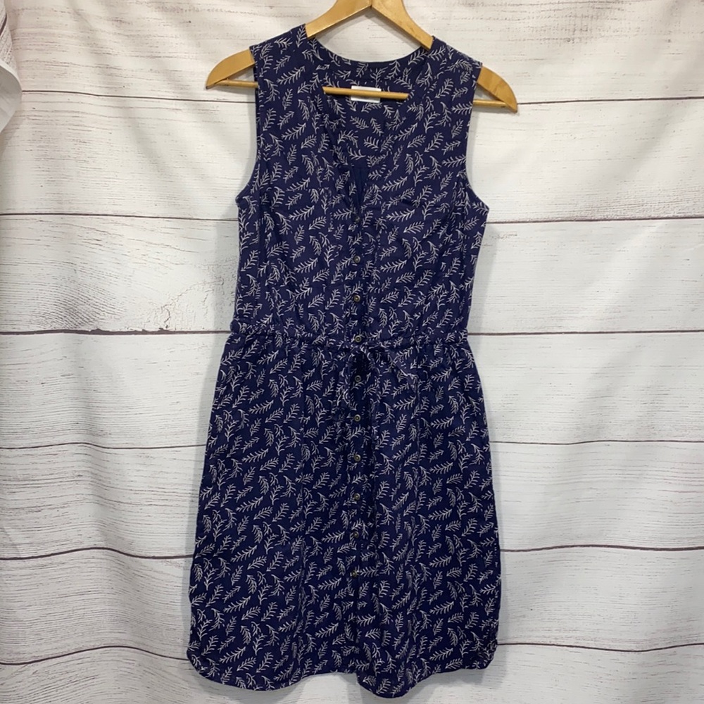 Old Navy Women's blue printed Tie Waist Shirt Dress Size Medium